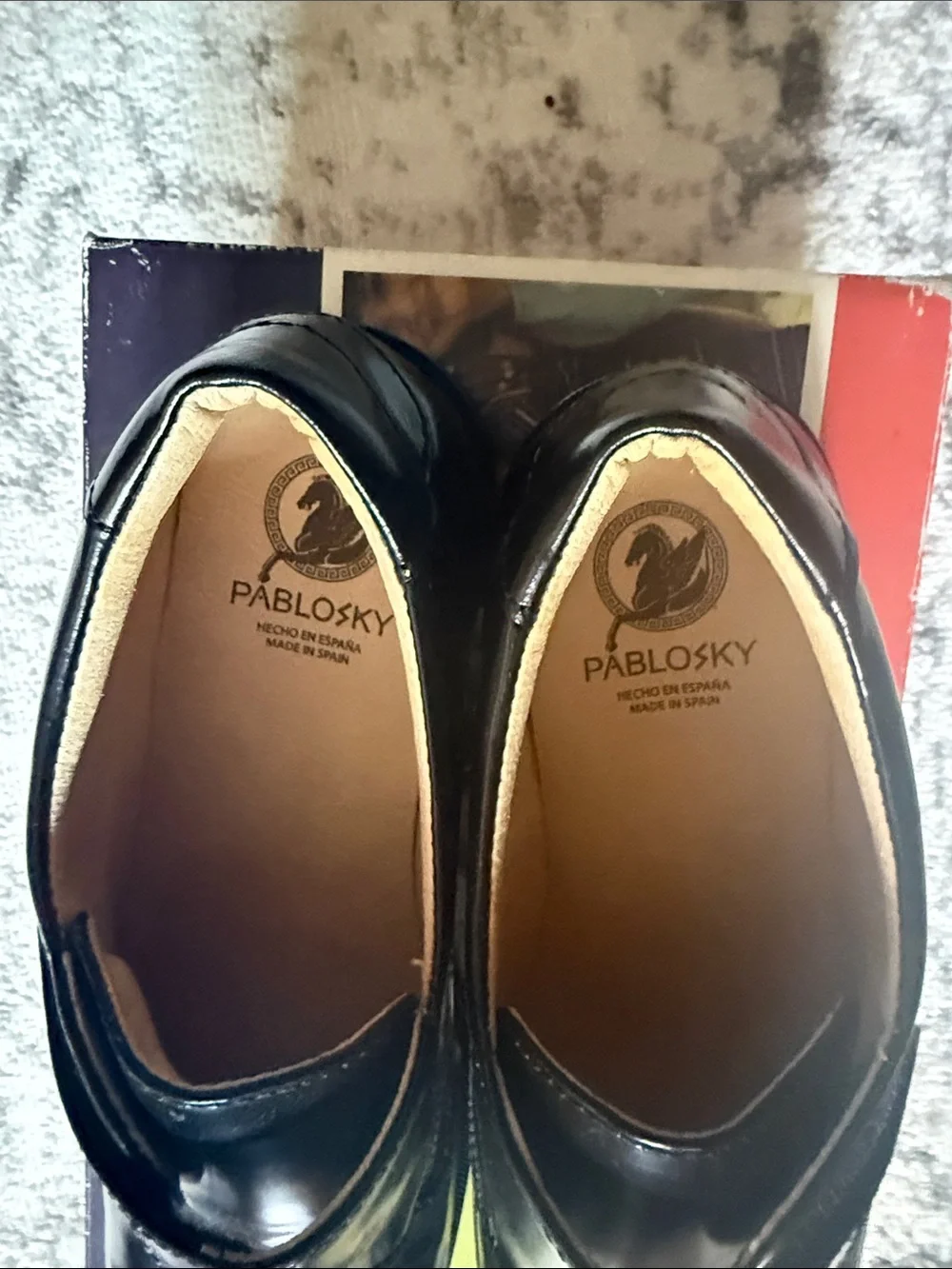 Pablosky Kids Black Leather Velcro Dress Shoes